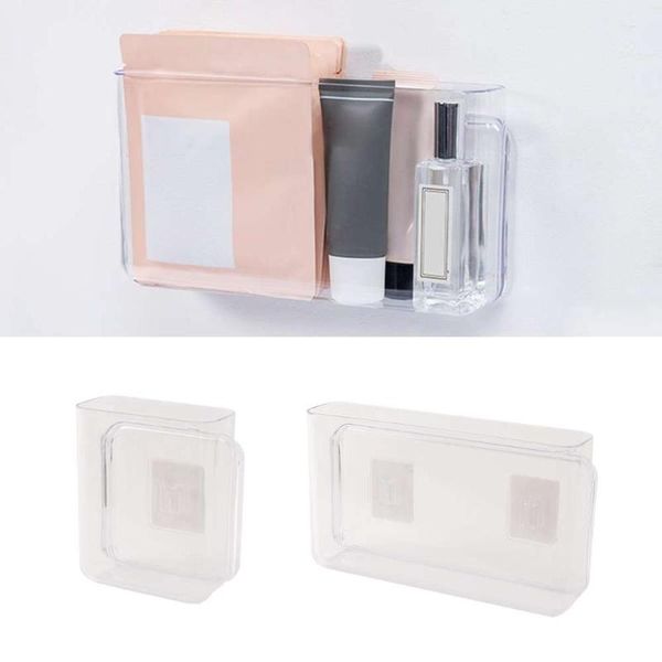 

bath accessory set 1 piece transparent bathroom shelf wall-mounted cosmetic storage rack durable