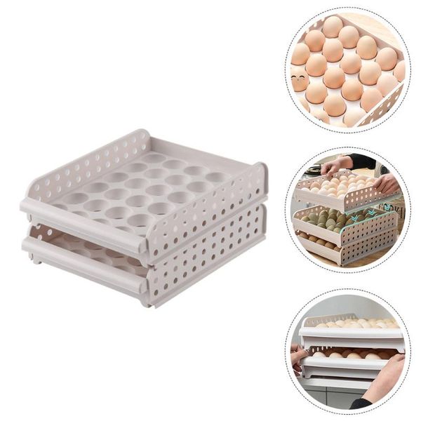 

storage bottles & jars 1pc double box egg freshness keeper household holder
