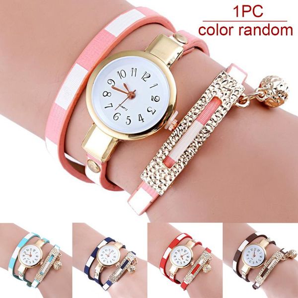 

wristwatches easy match exquisite winding fashion ladies charm alloy pu leather with ball pendant women watch bracelet gift quartz classic, Slivery;brown