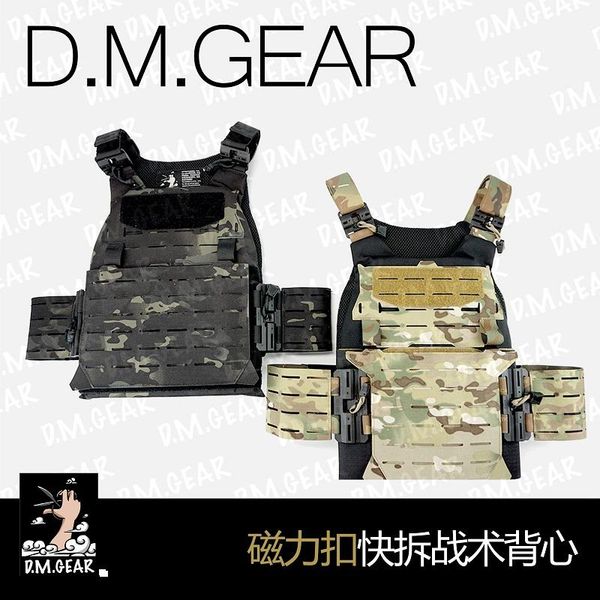 

magnetic buckle tactical vest 4 grid 6 molle panel hunting jackets, Camo;black