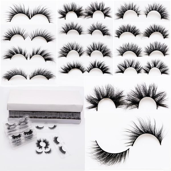 100% Real 3D Mink Hair Lashes Atacado Estilo Bevel Cílios Falsos Cross Natural Cross Grosso Dramático Longo Fluffy Eyelash Extensão Volume Falso Olho Lash Maquiagem