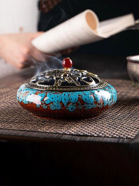 

fragrance lamps household ceramic mosquito incense burner indoor home decoration ornaments sandalwood creative fireproof holder
