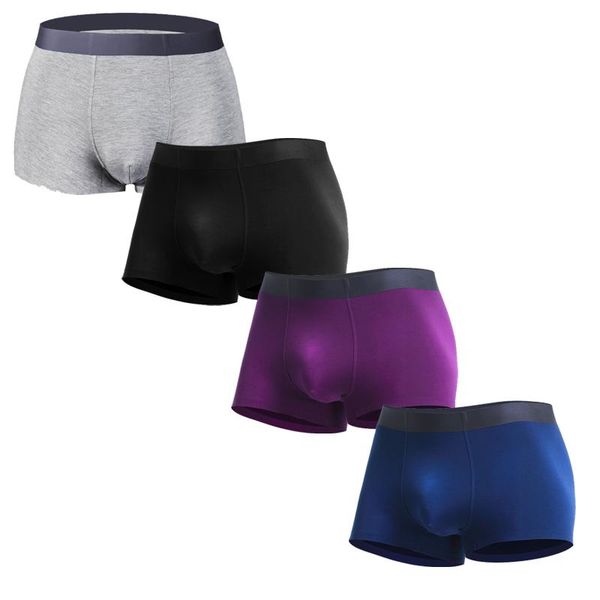 

underpants men underwear flat pants silk dry and comfortable men's breathable fit non marking boxer, Black;white