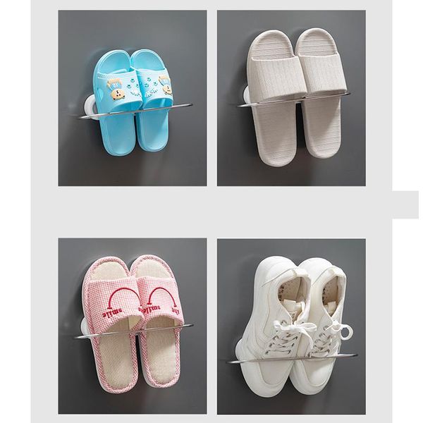 

towel racks punch-foldable bar adhesive hanging slippers organizer storage rack door mounted for kitchen shoes 46cm long ts3