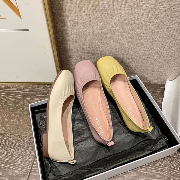 

sandals fashion square toe women soft solid color low heel summer wedding dress flats shoes for 2021 sandales pour femmes, Black