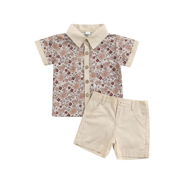 

boys clothing sets suit kids children clothes outfits childrens printed short sleeve shirt two piece e1059, White
