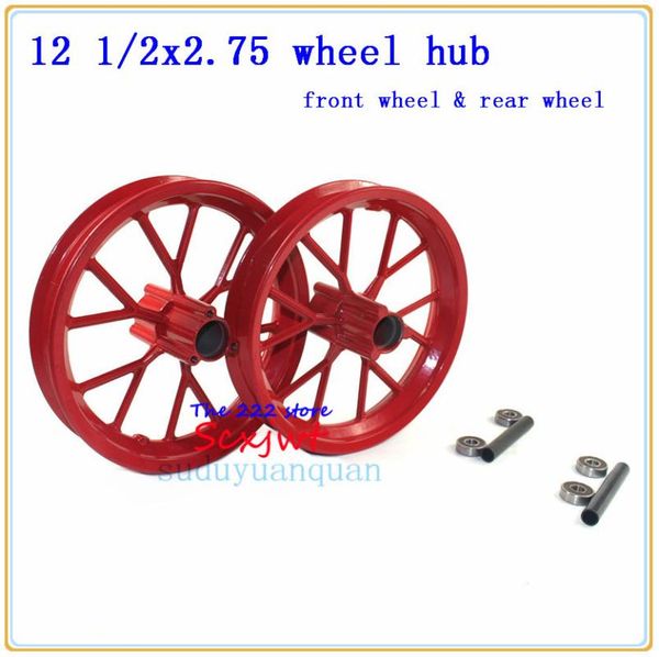 

motorcycle wheels & tires good quality red 12 1/2 x 2.75 wheel hub 12.5 *2.75 aluminum rim for 49cc mini dirt bike tire mx350 mx400 scooter