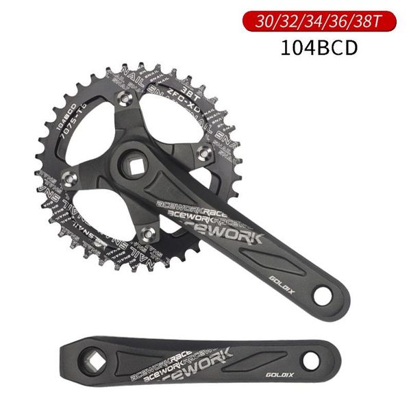 

bike heels & chainwheels 104bcd mtb bicycle crank 170mm square hole mountain crankset narrow wide 32/34/36/38t chainring parts