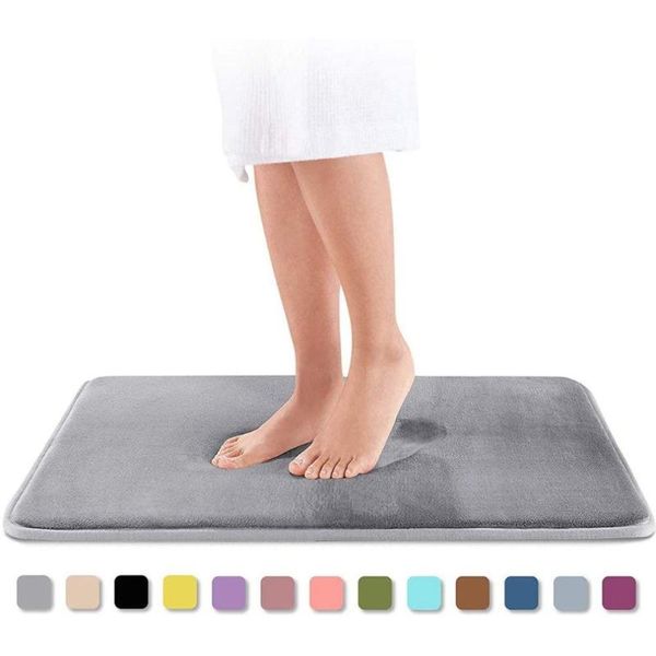 

bath mats home mat non-slip bathroom carpet soft coral fleece memory foam rug kitchen toilet floor decor washable 8 colors