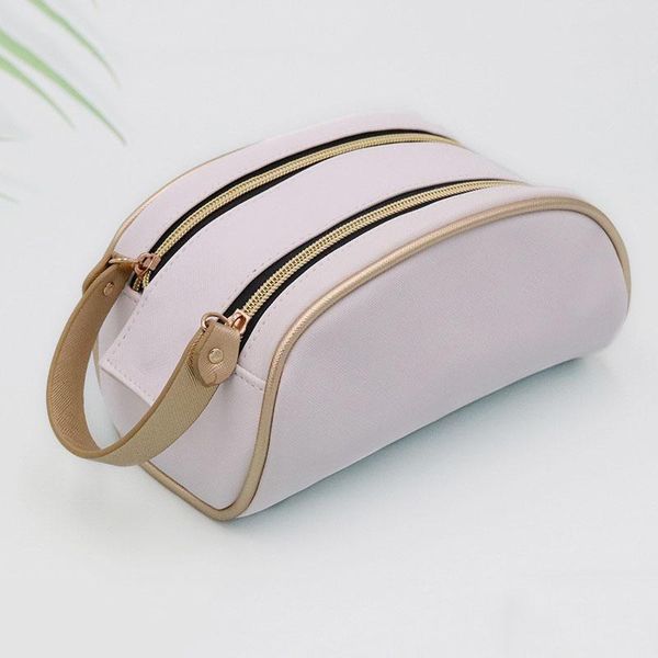 

storage bags portable pu cosmetic bag waterproof lipstick brush organizer pocket zipper handbag household finishing goods accessories