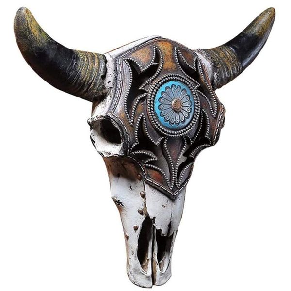

decorative objects & figurines industrial wall light creative resin crafts retro decor lamp bull head shape night cow pendant