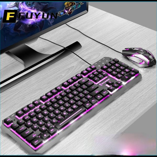 

keyboard mouse combos fuyun gaming and suit for pc computer lapgamer kit led backlit usb cable waterproof combo f165