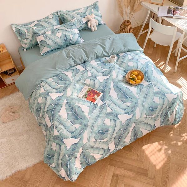 

bedding sets 2021 home textile cotton duvet cover set flat bedsheet pillowcase bedclothes bed linen  king size 3 or 4pcs