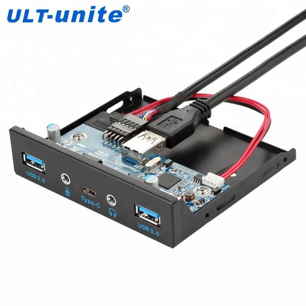 

3.5 inch custom usb type c hd audio usb3.0 front panel computer aluminum type-c floppy bay cables & connectors