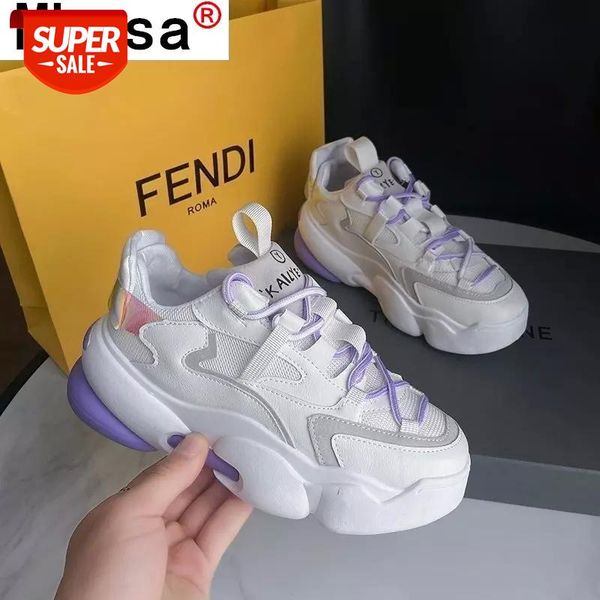 

2021 new sneakers women's running shoes mesh breathable thick-soled increased wild vulcanized #3z6t