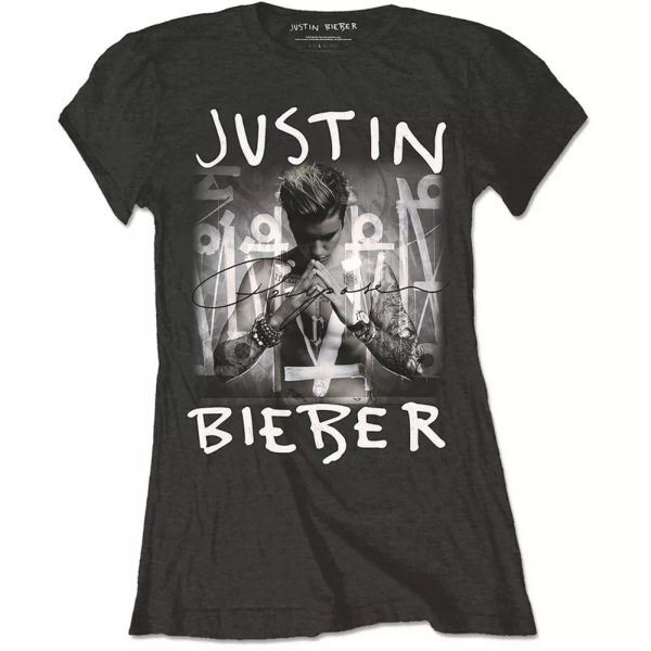 

ladies justin bieber purpose rock licensed tee t-shirt womens, White;black