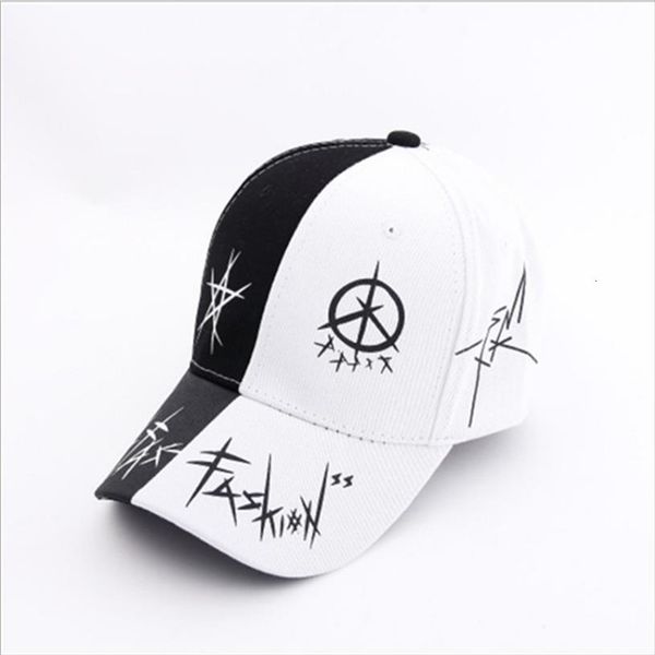 

custom graffiti bts snapback baseball caps black and white patchwork men women hip hop cap fashion dad hat casual buckle, Blue;gray