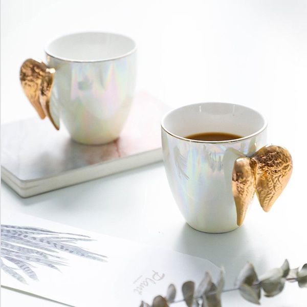 

mugs creative wedding companion gift beauty cup angel wing fairy ceramic coffee nordic ins style porelain mug tea
