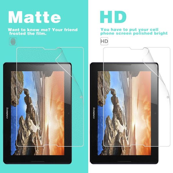 

front lcd hd clear glossy film for lenovo tab a10-70hv a7600 10.1 in anti-glare matte screen protector + cloth computer protectors
