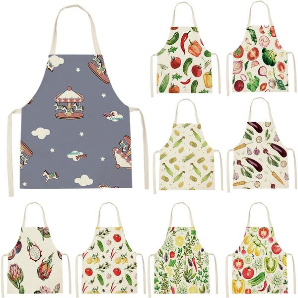 

aprons kitchen apron women for children 38-47cm cartoon vegetable custom logo household cleaning supplies 55-68