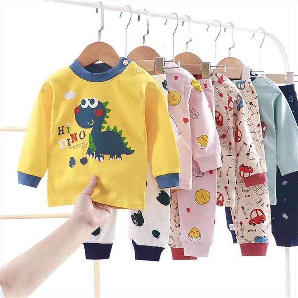 

pajama sets boy 1 5 y long sleeve childrens kids pajamas 100% cotton pyjama bebe clothes nightwear clothing toddler, White