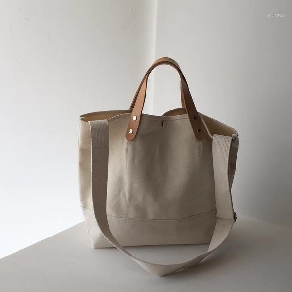 

evening bags 2021 and simple canvas large-capacity women handbagscasual one-shoulder messenger ladies bolsos