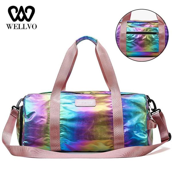 

duffel bags laser fitness colorful travel women gym bag ladies carry on luggage lightweight tote waterproof training duffe xa767wb