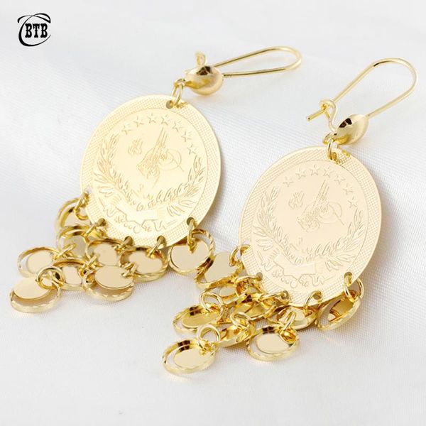 

dangle & chandelier designer earrings fashion tassel sequins big round oman coin long drop women gold luxury jewelry, Silver