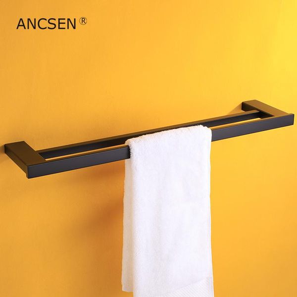 

towel racks bathroom wall mounted bath rack 304 stainless steel matte black double bar pole hardware accessories