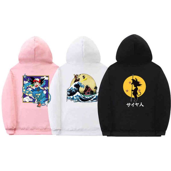 

autumn winter casual men's z goku print hoodi sweatshirt, Black