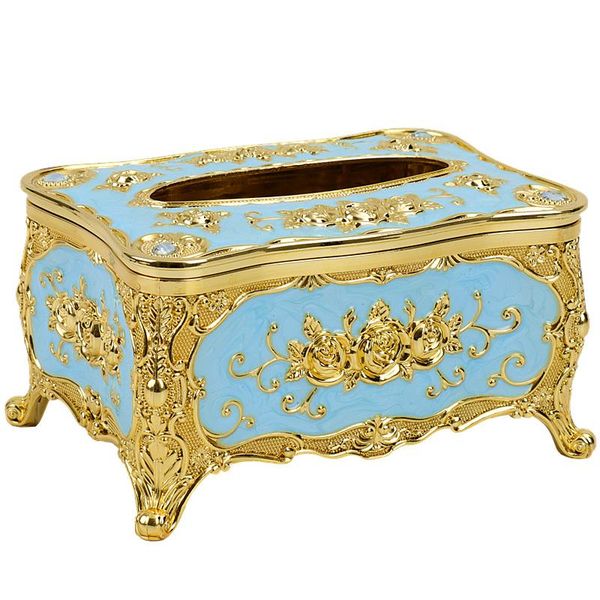 

tissue boxes & napkins gold luxury european plastic home living room decoration accessories box vintage boite mouchoir storage desk