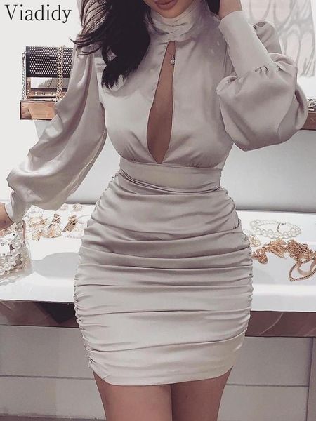 

women satin cut out ruched bodycon dress casual dresses, Black;gray