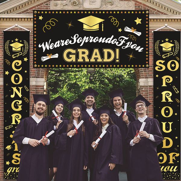

2021 graduation season couplet banner 3 pcs/set graduations ceremony decoration door couplet party banners yla631