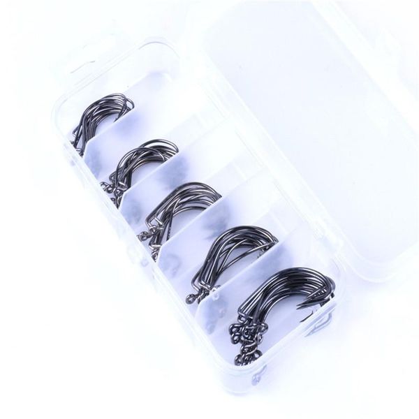 

51pcs fishing hooks big hook set carbon steel jig fishhook tackle accessories equipment 2021 #2