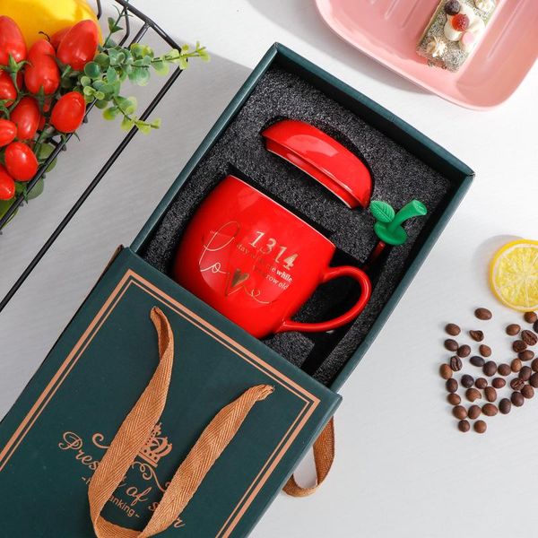 

mugs ceramic cup apple-shaped mug christmas creative wedding business gift set