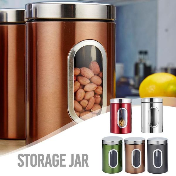 

storage bottles & jars jarslife 3pcs stainless steel tea tank coffee sugar jar kitchen container grain nut candy set