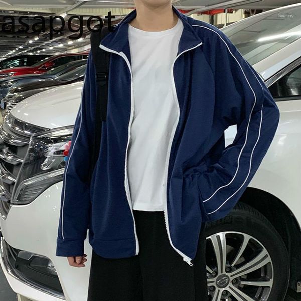 

women's jackets women's spring korean wild stand white long sleeve women jacket loose casual streetwear slim thin striped coat cot, Black;brown