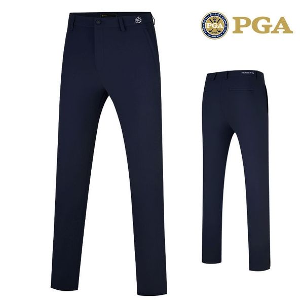 

pga new golf men's slim fit golf pants zip pocket, Black