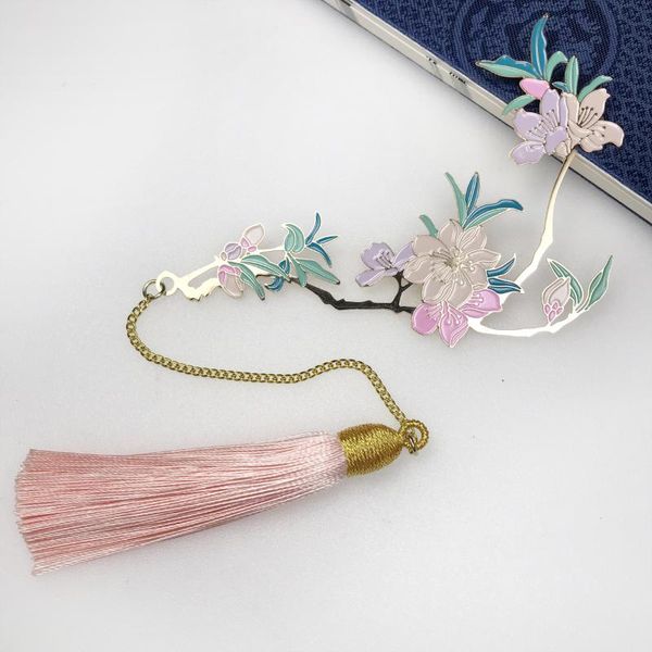 

peach blossom metal bookmarks creative literature pagination marks gifts birthday holiday presents book decoration bookmark