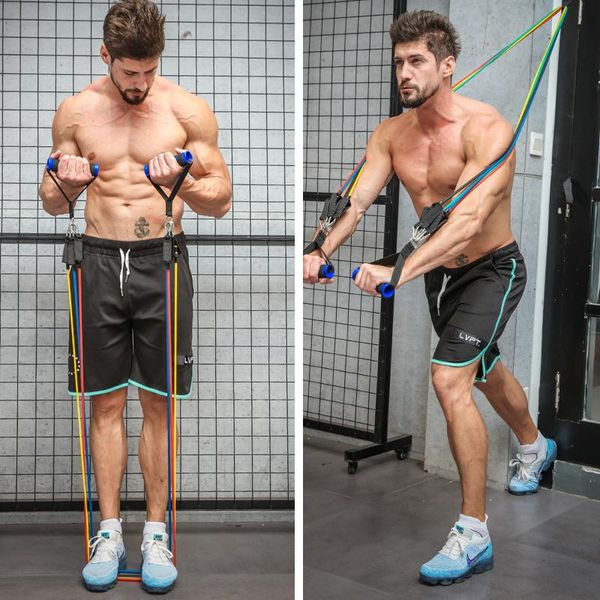 

resistance bands men's fitness yoga belt 11-piece upgraded version pull rope set home strength training elastic