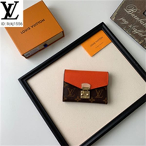 

designer luxury 6bny m67478 orange stitching printed flip wallet men real leather long chain wallets compact purse clutches evening brand ke, Red;black