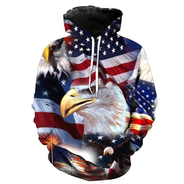 

men's hoodies & sweatshirts 2021 usa men/women sweatshirt hooded united states america independence day hoody 3d national flag men clot, Black