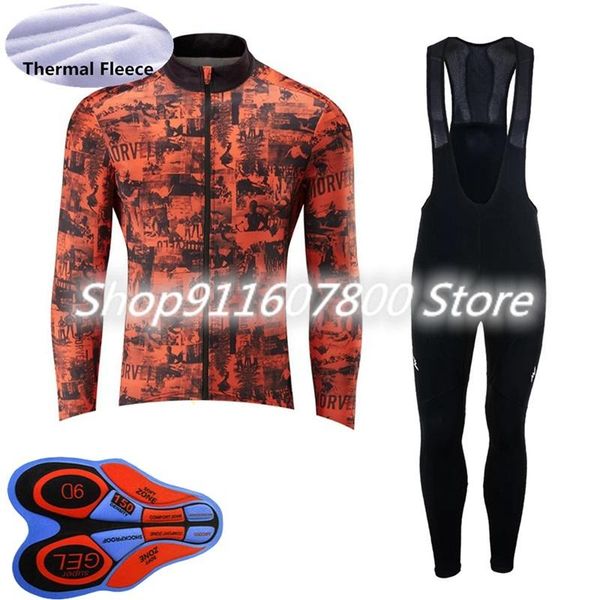 

team men winter cycling jersey bib pants suit thermal fleece long sleeve mtb bike outfits bicycle sports uniform racing sets, Black;blue