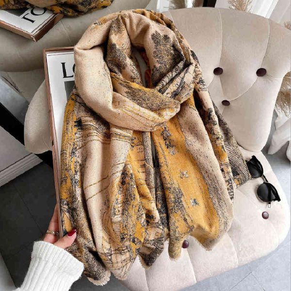

70% off design 2021 autumn and style shanghetu imitation cashmere thickened versatile new scarf, Blue;gray