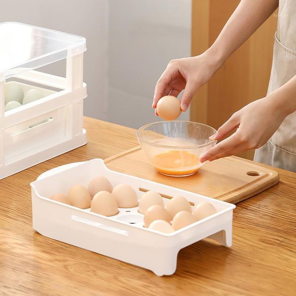 

storage bottles & jars plastic egg holder kitchen practical fruit container drawer design refrigerator duck tray with vents