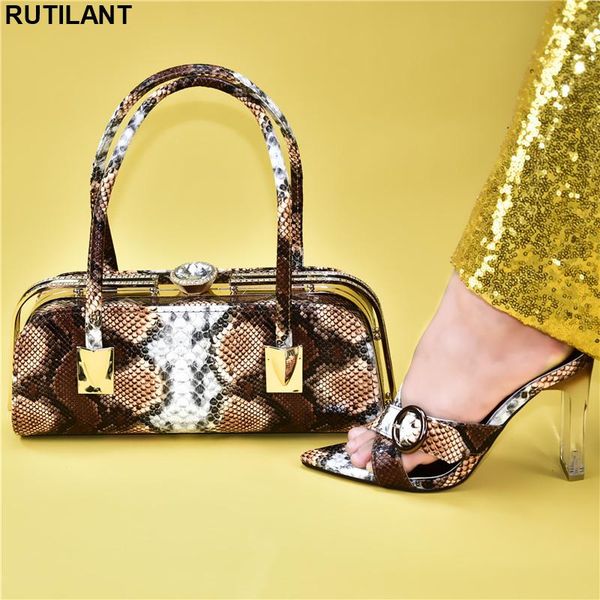 

latest design italian shoes and bags set envio gratis high heels open toe sandals with matching for women dress, Black