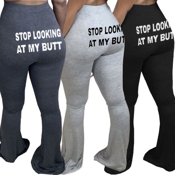 

women's pants & capris high end women casual flare letter pattern print elastic waist long trousers autumn and winter fashion desi, Black;white