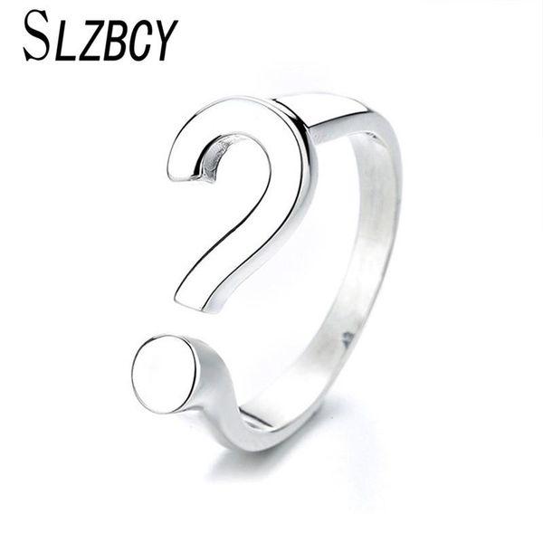 

wedding rings 1pcs creative design question mark silver color alloy ring elegant female open fashion charming women's gift jewelry, Slivery;golden