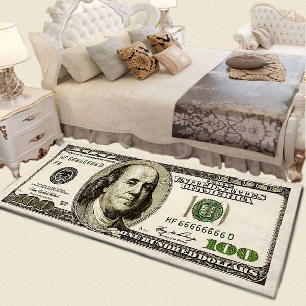 

carpets vintage currency money 100 bill dollar painting floor mat porch carpet home room bedside decor rug