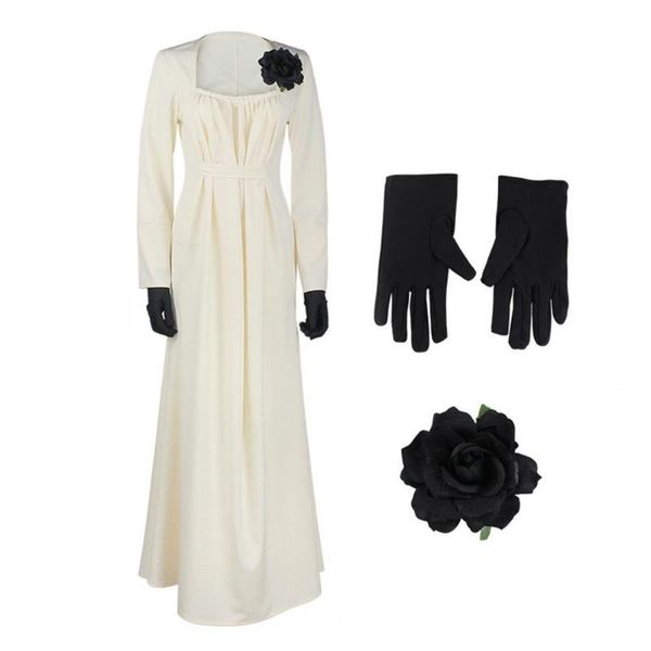 

casual dresses fashion women dress solid color square neck plus size elastic waist cosplay costume halloween party, Black;gray